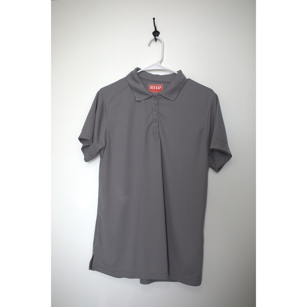 Red Kap Mens Performance Polo Shirt Gray Short Sleeve Work Uniform Size Medium